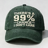 voordelige Geschenken-Er is 99% kans dat het me niet kan schelen - geborduurde baseballpet voor mannen en vrouwen, vintage gewassen katoenen pet met een verweerde look, verstelbare 'dad hat', casual outdoor sportpet,