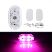 abordables Gadgets pour intérieur de voiture-Lot de 4 lampes d'ambiance LED sans fil pour l'intérieur de voiture, rechargeables par USB, à capteur tactile et aimantées, pour plancher, portières et coffre, étanches et compactes, disponibles en