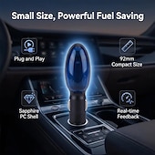 abordables Electrónica para el coche-Pack de 2 ahorradores de combustible para coche, dispositivo plug and play para ahorrar combustible en vehículos de 12 V, potente economizador de combustible para automóviles, ahorrador de gasolina