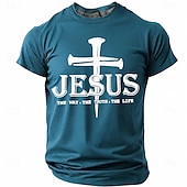  Hombre Jesús Camiseta Manga Corta Camiseta Impresión 3D Cuello Barco Camisa Moda Design Sencillo Casual Diario Fiesta Rojo Verano Primavera Ropa S M L XL XXL XXXL