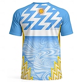  Unisexo Geométrica Gradiente Abstrato Carta e Número Verão do Futebol Partida Global Top de corrida Camiseta de Corrida Verão Manga Curta UPF 50 Secagem Rápida Respirável Academia Corrida Track