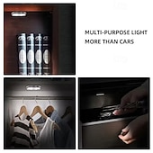 abordables Gadgets pour intérieur de voiture-Lot de 4 lampes d'ambiance LED sans fil pour l'intérieur de voiture, rechargeables par USB, à capteur tactile et aimantées, pour plancher, portières et coffre, étanches et compactes, disponibles en
