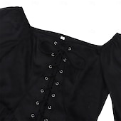 levne Šaty-Středověké Renesanční ozdobný Po kotníky Šaty Dlouhé rukávy Víla Korzet Pevná barva Maškarní kostým Dámské Fantazie předvečer Všech svatých Karneval Plesová maškaráda Renesanční jarmark Retro