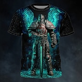 economico Magliette di fede-Maglietta da uomo con stampa grafica integrale, vestibilità regolare, streetwear, casual, abbigliamento di design per tutti i giorni, taglie S, M, L, XL, XXL, XXXL.