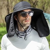 voordelige Sport &amp; Outdoor Accessoires-Zonnehoed Wandelhoed Vispet Hoed Kampeerhoed waterdicht Zonbescherming UV-Bescherming Zomer Lente Herfst Trekkoord Brede rand met nekflap Voor heren Vissen Activiteit