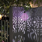 halpa Pathway Lights &amp; Lanterns-Marokkolaistyylinen aurinkolyhty, vedenpitävä ulkokäyttöön tarkoitettu riippuvalaisin, metallinen led-puutarhavalo terassille, sisäpihalle, kuistille &amp;takapihan sisustus