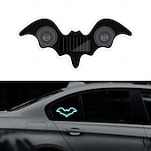 cheap Landscape Lights-Car Solar Vacuum Suction Cup Neon Bat-Shaped Decorative Running Lights, Wire-Free, Type-C Rechargeable, 8 Modes, Ambient LED Car Interior &amp; Exterior, Party, Halloween, Vehicle Decoration