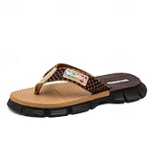 abordables Pantoufles &amp; tongs-Sandales marron pour homme, entre-doigts, tongs d'été décontractées, légères et confortables, idéales pour la plage, les vacances, les voyages, les loisirs de plein air et le quotidien par temps chaud.