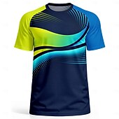 voordelige Hardloop T-shirts en Tanktops-Uniseks Geometrisch Brazilië Voetbalzomer Wereldwijde wedstrijd Truien Hardloopshirt Zomer Kleurenblok Korte mouw UPF 50 Sneldrogend Ademend Informeel Hardlopen Joggen Fitness blauw Sportkleding