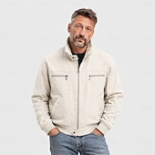 voordelige Casual Jassen-Heren Harrington-jas van 100% katoen, lichtgewicht, met ritssluiting, casual lente/herfstjas met opstaande kraag en borstzakken, zwart, marineblauw, ivoor