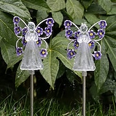 cheap Pathway Lights &amp; Lanterns-Solar Angel Garden Stake Lights, Angel Solar Lights Outdoor Garden, Eternal Light Angel with 7 LEDs for Cemetery Grave Decorations, Memorial Gift, Christmas Yard Art, Sympathy Gifts