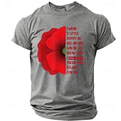  Memorial Day Remembrance Day I Wear A Little Poppy As Red As Red Can Be Men's Patriotic Remember Those Who Fought For Me Graphic T Shirt Short Sleeve Tee Designer Clothing Apparel S M L XL XXL XXXL