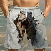 economico Animali &amp; Uccelli-Per uomo Ruggente Animale Dinosauro Costumi da bagno Costumi da bagno Pantaloncini da bagno Pantaloncini da Surf Misura del girovita medio Divertente Vacanza al Mare Tasche Laterali fodera in rete