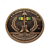 cheap U.S. 250th Anniversary-U.S. Vietnam War Memorial Commemorative Coin, 1959–1975 Veteran Challenge Coin, Honor Fallen Soldiers, Patriotic Collectible Coin, Durable Metal Display