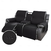 voordelige Fauteuilhoes-100% waterdichte hoes voor relaxbank, tweezitsbank, morsbestendig met middenconsole, antislip, gewatteerde bankbeschermer, bankhoes voor 2-zits relaxbank, meubelhoes voor thuis