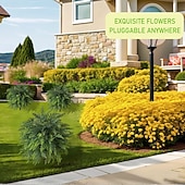 お買い得  人工植物と緑-人工杉の木、高さ20.9インチの人工緑葉、地面に差し込むスパイク付き、リアルな屋内/屋外のホームデコレーション、プランターや庭の装飾、使いやすい床飾り