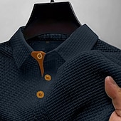 economico Polo classica da uomo-Per uomo Maglia da golf Polo da Golf Casuale Lavoro Bavero Manica Corta Essenziale Moderno Semplice Jacquard Bottoni Estate Vestibilità regolare Blu Nero Bianco Blu marino azzurro cielo Grigio scuro