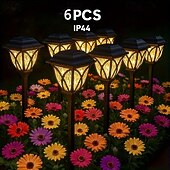 economico Illuminazione vialetto-Confezione da 6 luci solari impermeabili da esterno con paletto, illuminazione decorativa a LED per giardino, cortile, prato, vialetto e aiuole: perfette per matrimoni, festività, feste, eventi
