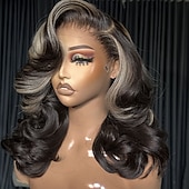 preiswerte Echthaarperücken mit Stirn-Spitzenkappe-Human Hair 5x5 Closure 13x4 Lace Front Wig Side Part Brazilian Hair Wavy Blonde Dark Brown Wig 150% 180% Density with Baby Hair Ombre Hair Highlighted / Balayage Hair Natural Hairline 100% Virgin For