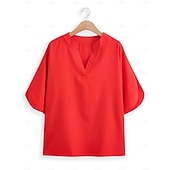 cheap Plain Blouses-Multi Packs 2pcs Women's V Neck Short Sleeves Yellow+Blue Blouse Jeans Sexy Plain Solid / Plain Color Casual Daily Spandex Summer