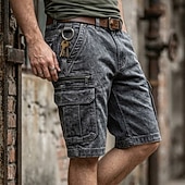 levne Venkovní-Pánské Náprsníkové kalhoty Šortky s kapsami Kraťasy Neformální šortky Kapsy Kapsa s klopou Bez vzoru Délka kolen Ležérní Venkovní Streetwear Módní Šik ven Vodní modrá Černá Neelastické