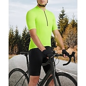 tanie Męskie koszulki-Męskie Koszulka rowerowa Jeden kolor Krótki rękaw Rower Dżersej Top z 3 tylnymi kieszeniami Odporny na UV Szybkie wysychanie Kieszeń na plecach Odvádí pot Sport Czarny Biały Czerwony Odzież