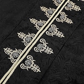 abordables Ropa de calle-Medieval Renacimiento Abrigo Larga Príncipe Caballero Noble Bordado Disfraz Hombre Real Víspera de Todos los Santos Carnaval Feria del Renacimiento LARP Adulto Chaqueta Todas las Temporadas