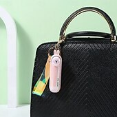 abordables Fournitures pour la maison-Mini ventilateur mignon et pliable, portable, à utiliser au lit, au bureau ou sur une table. Rechargeable par USB. Porte-clés inclus.