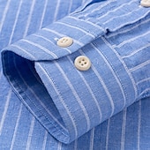 economico Camicie Button Down da uomo-Per uomo Camicia Camicia di lino Camicia elegante Camicia button-down Blocco di colori Quotidiano Affari Blu Blu chiaro Bianco Rosso Manica Lunga Collo ripiegato Tutte le stagioni Abbigliamento