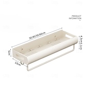 baratos Conjunto de acessórios de casa de banho-Prateleira de parede para banheiro, estilo creme, 30/40/50 cm – organizador para pia e vaso sanitário, sem necessidade de furar, economiza espaço, durável, fácil de instalar, perfeito para organizar o
