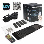 رخيصةأون أضواء الديكور-مصباح LED ضخم ساطع على شكل عيون شيطانية للسيارة، شاشة عرض رقمية مرنة قابلة للتمرير، تحكم عبر تطبيق بلوتوث، لافتة متجر LED متحركة بنمط نص مخصص للسيارات والفنادق والمدارس