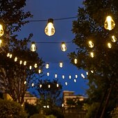 olcso Napelemes-napelemes kültéri kemping hangulatvilágítás 5m 20leds 8 világítási mód napelemes gömb alakú fényfüzér ünnepi esküvői parti kerti erkélydekorációs lámpa