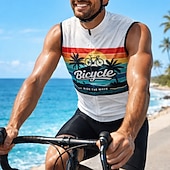 preiswerte Herrenjacken &amp; Gilets-Herren Fahrradweste Radtrikot Geometrisch Lustig Ärmellos Fahhrad Weste / Gilet Trikot Weste mit 3 Gesäßtaschen Schnelltrocknend Rückentasche Feuchtigkeitsableitend Atmungsaktiv Sport Weiß Bekleidung
