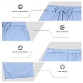 cheap Holiday-Men's Linen Pants Trousers Summer Pants Baggy Pants Drawstring Elastic Waist Straight Leg Plain Comfort Breathable Full Length Daily Outdoor Holiday Fashion Classic Style Blue White Micro-elastic