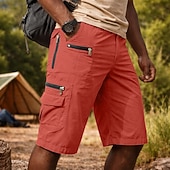 billige Utendørs-Herre Lastebukser Cargoshorts Shorts Casual shorts Lomme Elastisk midje عادي Knelengde Avslappet utendørs Gateklær Mote Gatemote Svart Brun Uelastisk