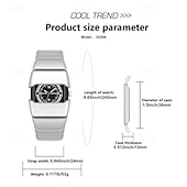 cheap Quartz Watches-Men's Futuristic Sports Watch with Luminous Glow in the Dark Dial, Tactical Rectangular Quartz Wrist Watch with Integrated Silicone Strap, Night Light Function, Cool Fashion Gift for Men Boys