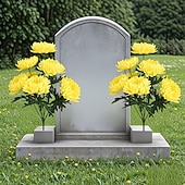 abordables Flores artificiales-2 flores artificiales para cementerio, ideales para el Día de los Caídos, aptas para cementerios al aire libre y decoración de tumbas. Decoración permanente para cementerios y funerales que no