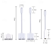 billiga Mobiltelefon kablar-2-pack 2-i-1 lightning till 3,5 mm hörlursuttagsadapter &amp;laddare, iPhone-splitter aux-ljuddongel kompatibel med iPhone 14 13 12 11 se