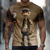 tanie Koszulki 3D-Męskie Ombre Starzec Podkoszulek Krótki rękaw Podkoszulek Druk 3D Półgolf Koszula Zabawny Codzienny Ulica Niebieski Żółty Khaki Lato Wiosna Odzież S M L XL 2XL 3XL