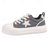 cheap Casual Lace-Up Shoes-Men's White Platform Casual Sneakers Lace-Up Lightweight Comfort Walking Shoes Trendy Low Top Footwear for Daily Wear, Travel, Street Style and Weekend Outings