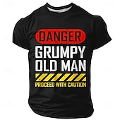  pericolo per gli uomini vecchio brontolone procedere con cautela divertente umorismo sarcastico segnale di avvertimento maglietta grafica girocollo manica corta regalo per la festa del papà per nonno