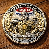  minnemynt for kvinneveterandagen til ære for kvinnelig militærtjeneste og mot &offer, patriotisk samlermedalje, inspirerende gave til feiring av 12. juni
