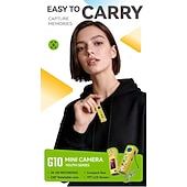 tanie Mini kamery-Mini kamera G10 dla dzieci i nastolatków, cyfrowa kamera wideo 2K HD z obiektywem obrotowym 230° &amp;Ekran TFT, kompaktowa, przenośna kamera do vlogów, modny prezent urodzinowy dla chłopców i dziewcząt z