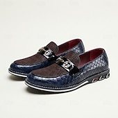 halpa Rennot loaferit-Miesten tummanruskeat kudotut loaferit, metallikuoriset, slip-on-kengät toimistoon, häihin, juhliin, matkoille ja tyylikkääseen herrasmiestyyliin.