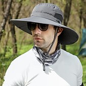 voordelige Sport &amp; Outdoor Accessoires-Zonnehoed Wandelhoed Vispet Hoed Kampeerhoed waterdicht Zonbescherming UV-Bescherming Zomer Lente Herfst Trekkoord Brede rand met nekflap Voor heren Vissen Activiteit