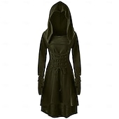ieftine îmbrăcăminte-Medieval Renascentist extravagant Lungime scurtă Rochii Curea în Talie Șosete până la genunchi Mâneci Lungi Arcaș Cu Șiret Costume de fancy Pentru femei Fantezie Mascaradă Petrecere Târgul Renașterii