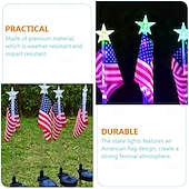  1 pz luci solari decorative a LED per esterni, luci solari con bandiera americana, bandiere decorative, bandiera patriottica da giardino, faretti solari per paesaggistica, luci solari da giardino, luci a LED per asta portabandiera da esterno
