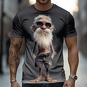 abordables T-shirts 3D-Homme Illusion d'optique 3D T-shirt Manche Courte T-shirt Impression 3D Col ras du cou Chemise Exagéré Designer Quotidien Club Soirée Bleu Bleu 2# Rouge Été Printemps Toutes saisons Vêtement Tenue S