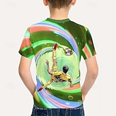 cheap Boy's 3D Sports &amp; Game-Boys' 3D Graphic Football Soccer T Shirts T shirt Tee Short Sleeve 3D Print Summer Spring Sports Fashion Streetwear Kids 5-12 Years Crew Neck Casual Daily Outdoor Regular Fit