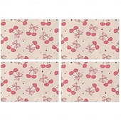 Χαμηλού Κόστους Placemats &amp; Coasters &amp; Trivets-Σουπλά από πολυεστέρα με μοτίβο πεταλούδας και κόμπο, πλενόμενο αντιολισθητικό τραπεζομάντιλο για τραπεζαρία, ανθεκτικό κάλυμμα τραπεζιού κουζίνας ανθεκτικό στη θερμότητα, μοντέρνα διακόσμηση σπιτιού,